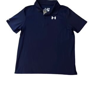 Under Armour Youth XL Loose Fit Navy Blue Short Sleeve Polo Shirt